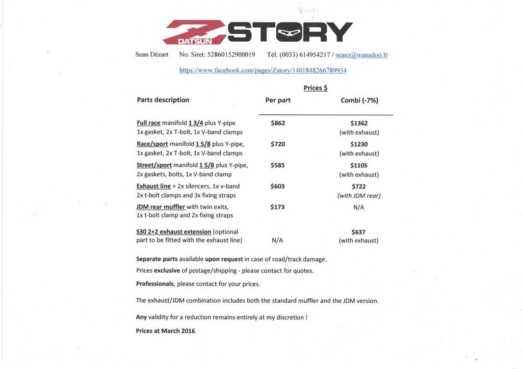 Zstory stainless steel complete S30* exhaust systems Nissan Forum